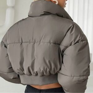 NEW Women's Stylish Taupe Puffer Jacket